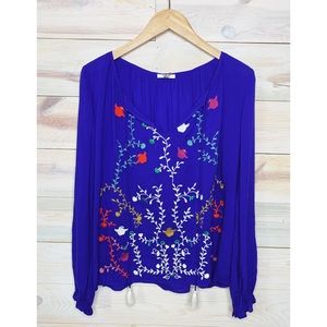 LAST ONE 🆕 Royal Blue Blouse with Embroidery